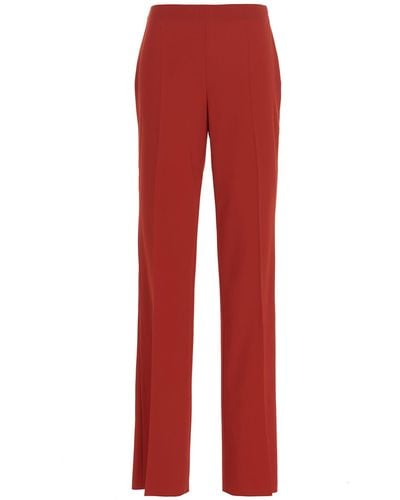 Ferragamo Straight Pants With Pleat - Red