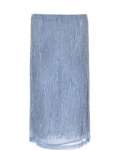 P.A.R.O.S.H. Sequins And Beads Skirt Skirts - Blue