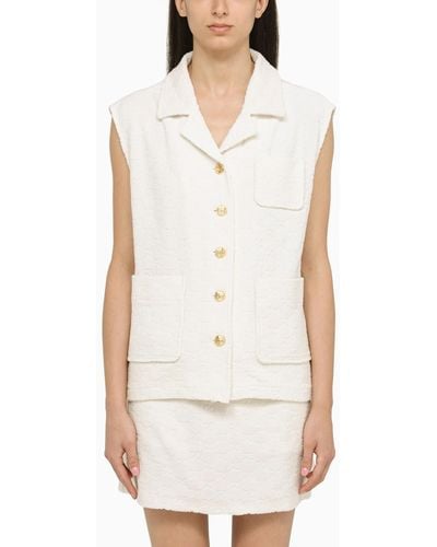 Gucci Ivory Cotton Waistcoat - White