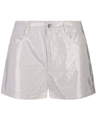 Ermanno Scervino Shorts With Crystals - White