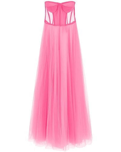 19:13 Dresscode Tulle Long Bustier Dress - Pink