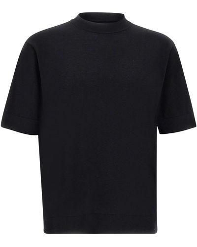 FILIPPO DE LAURENTIIS Cotton Crepe T-Shirt - Black