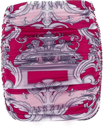 Versace Silver Baroque Skirt - Pink