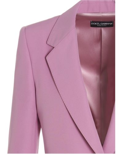 Dolce & Gabbana Single-breasted Blazer Jacket - Pink