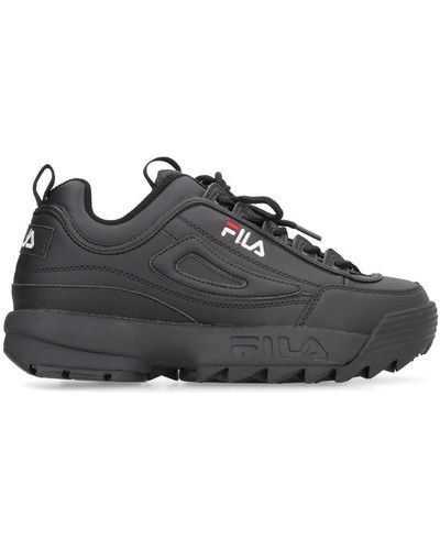 Fila Logo Detailed Lace-up Sneakers - Black