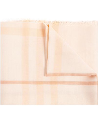Burberry Scarf With Logo - Pink