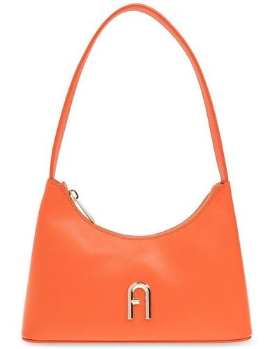 Furla Diamante Logo Plaque Mini Shoulder Bag - Orange