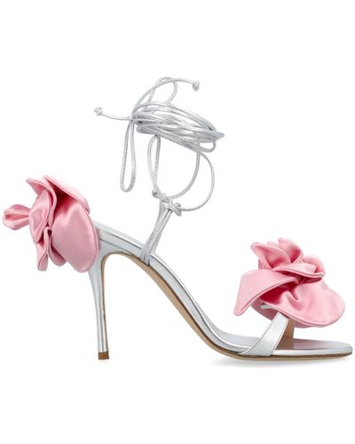 Magda Butrym Wrap Around Double Flower Sandals - Pink