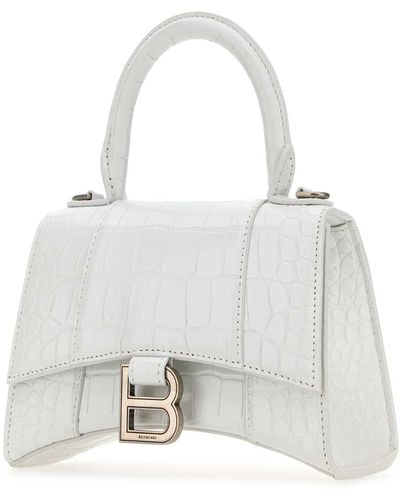 Balenciaga Hourglass Top Handle Bag - White