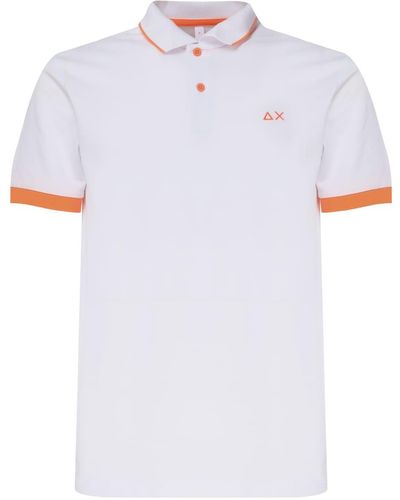 Sun 68 Polo T-shirt In Cotton - White