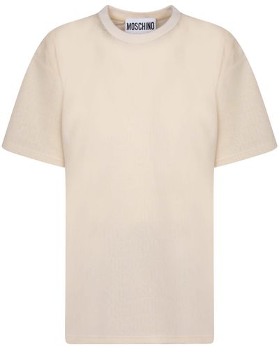 Moschino Ivory Logo T-Shirt - Natural