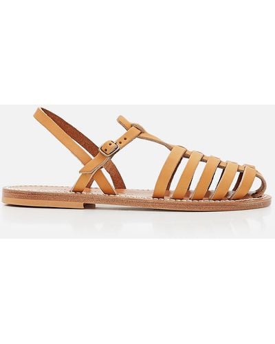 K. Jacques Adrien Leather Sandals - Natural