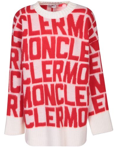 Moncler Sweater With Logo - Red