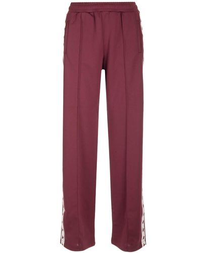 Golden Goose Burgundy Sweatpants With Stars - Red