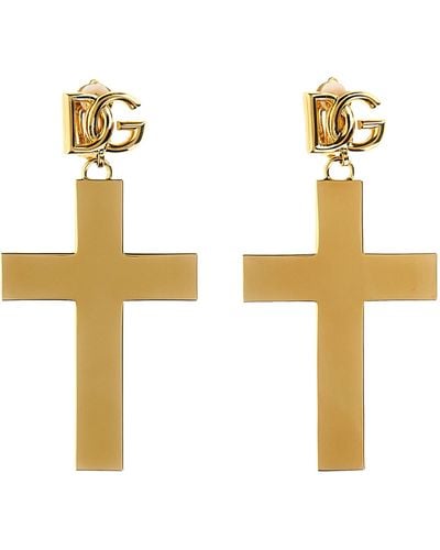 Dolce & Gabbana Cross Earrings - Metallic