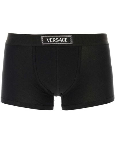 Versace Stretch Cotton Boxer - Black
