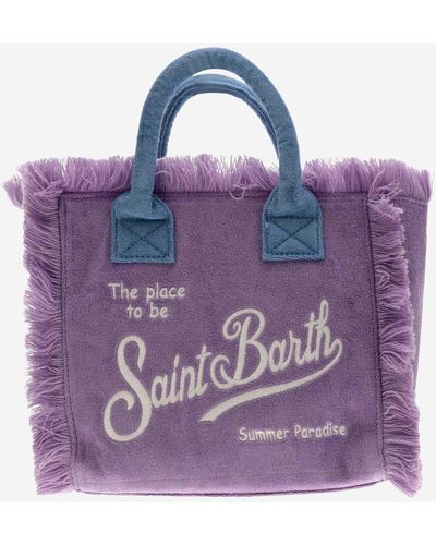 Mc2 Saint Barth Colette Tote Bag With Logo - Purple