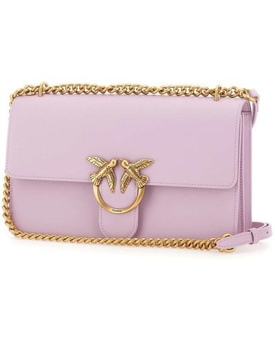 Pinko Love One Classic Leather Bag - Pink