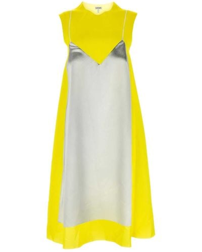 Loewe Midi Satin Dress /grey - Yellow