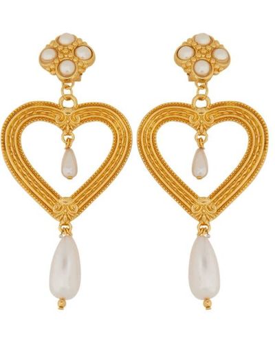 Moschino Earrings Heart - Metallic