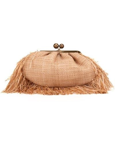 Weekend by Maxmara Pasticcino Bag Medium Belford Raffia Effect With Fringes - Natural