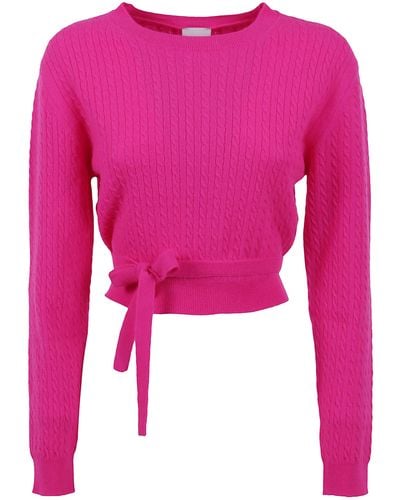 Patou Curve Link Cropped Sweater - Pink