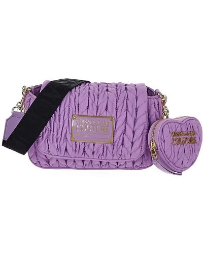 Versace Quilted Shoulder Bag - Purple