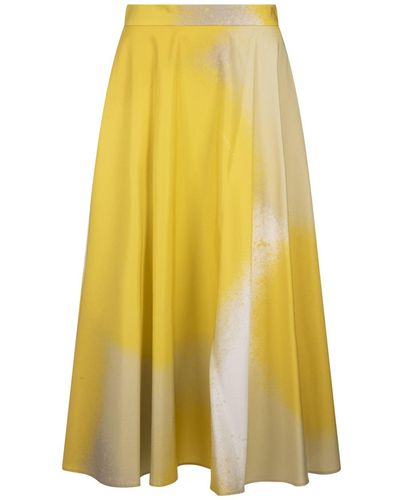 Gianluca Capannolo Printed Silk Midi Skirt - Yellow
