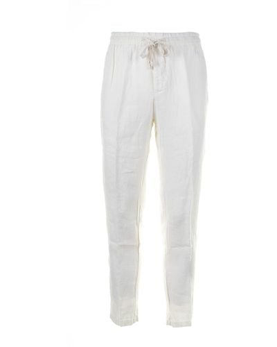 Altea Linen Trousers With Drawstring - White