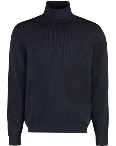 Rrd Amos Lupin Ribbed Turtleneck Sweater - Blue