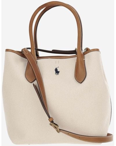 Ralph Lauren Cotton Canvas Tote Bag With Logo - White