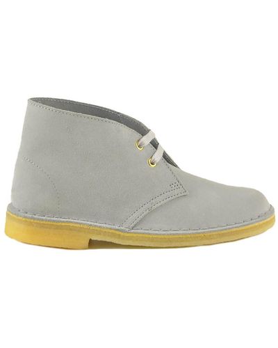 Clarks S Suede Ankle Boots - White