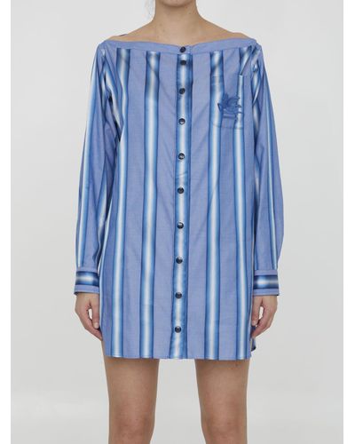 Etro Striped Shirt Dress - Blue