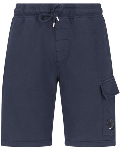 C.P. Company Logo Jogger Shorts - Blue