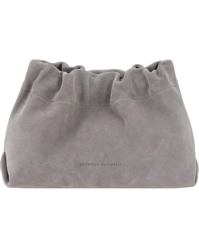 Brunello Cucinelli Clutch Shoulder Bag - Grey