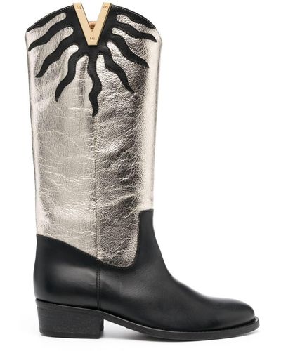 Via Roma 15 And High Boots - Grey