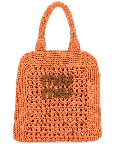 Miu Miu Crochet Handbag - Orange