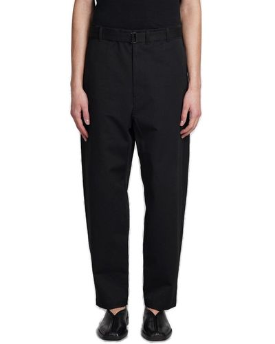 Lemaire Strap-Detailed Cropped Pants - Black