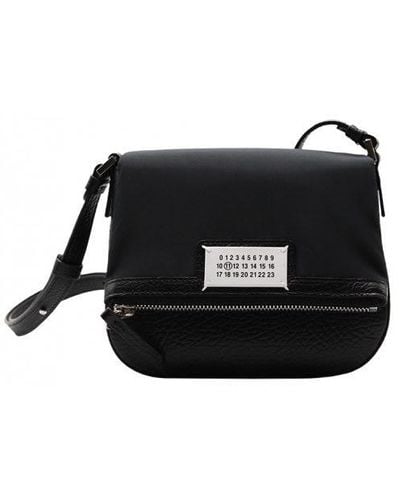 Maison Margiela Grained Leather Shoulder Bags - Black