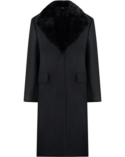 Totême Wool Long Coat - Black