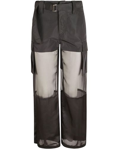 Sacai Mid See-Through Trousers - Grey