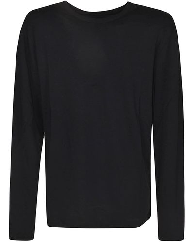 Majestic Filatures Long-Sleeved Buttoned T-Shirt - Black