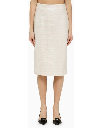 FEDERICA TOSI Cotton-Blend Midi Skirt - Natural