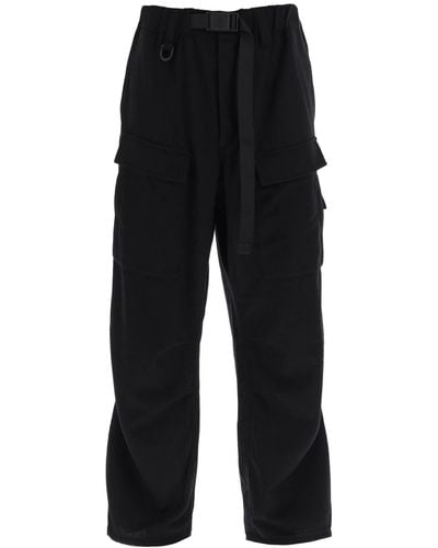 Y-3 Flannel Cargo Pants - Black