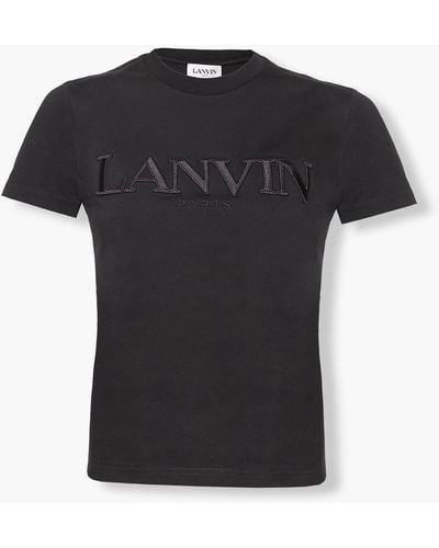 Lanvin Logo Embossed T-Shirt - Black