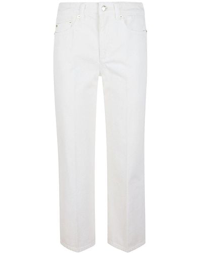 Michael Kors Logo Detailed Straight Leg Jeans - White