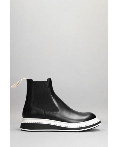 Loewe Chelsea Boot Ankle Boots In Leather - Grey