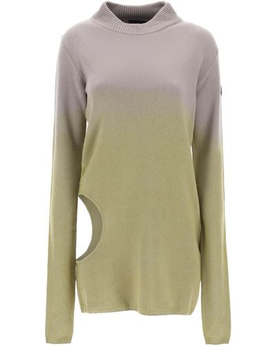 Moncler Subhuman Cut Out Cashmere Sweater - Green