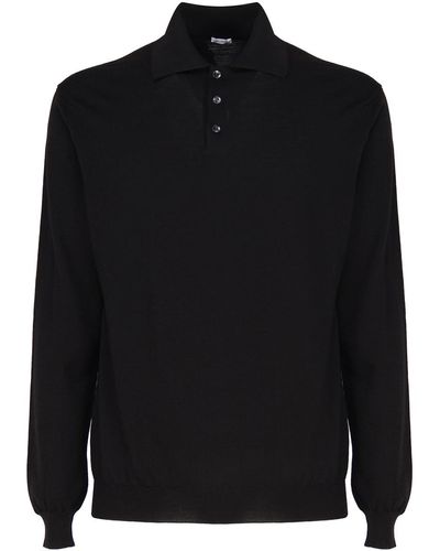 Malo Long-Sleeved Polo Shirt - Black