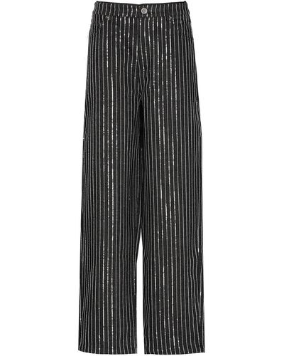 ROTATE BIRGER CHRISTENSEN Twill Trousers With Paillettes - Grey